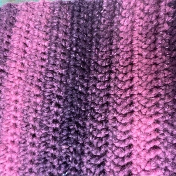 HANDMADE  Purple Knitted Scarf - Picture 2 of 4
